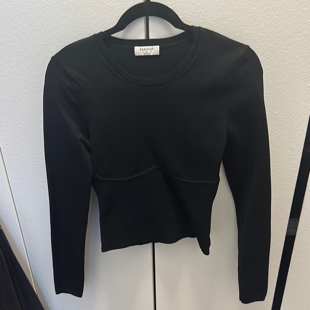 Babaton Black Crew Neck Sweater